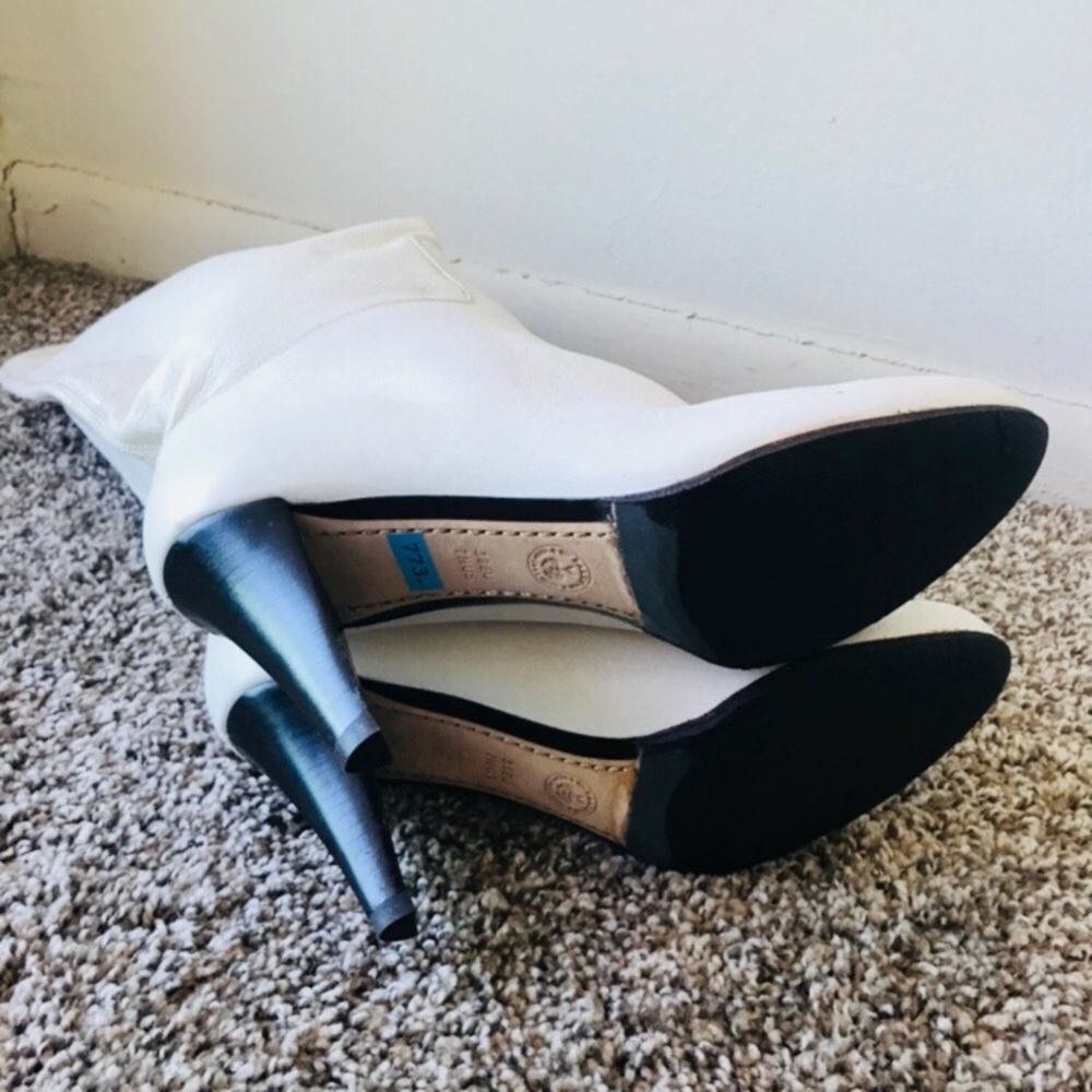 Bally White Leather Boots Size 7.5 - Picture 5 of 8